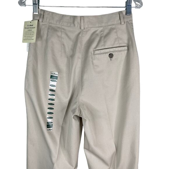 LL Bean Women's Wrinkle-Free Bayside Pants Khaki 4 Regular New - Picture 4 of 12
